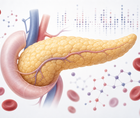 Pancreas with blood cell and molecular signal cues representing early pancreatic cancer screening