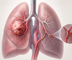 Bulky non small cell lung cancer in the lung with locoregional embolization concept