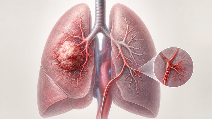 Bulky non small cell lung cancer in the lung with locoregional embolization concept